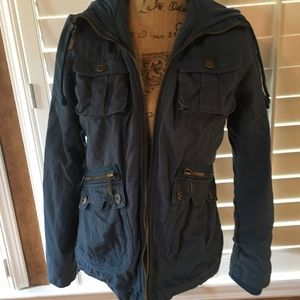 Navy Blue Combat Hooded Jacket
